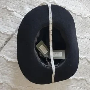 ??HP?? All Saints NWT Floppy Fedora 100% Wool Black Wool w/ Nickel Eyelets Allsaints Wool Floppy Fedora Hat With Eyelet Band Black One  main image 2